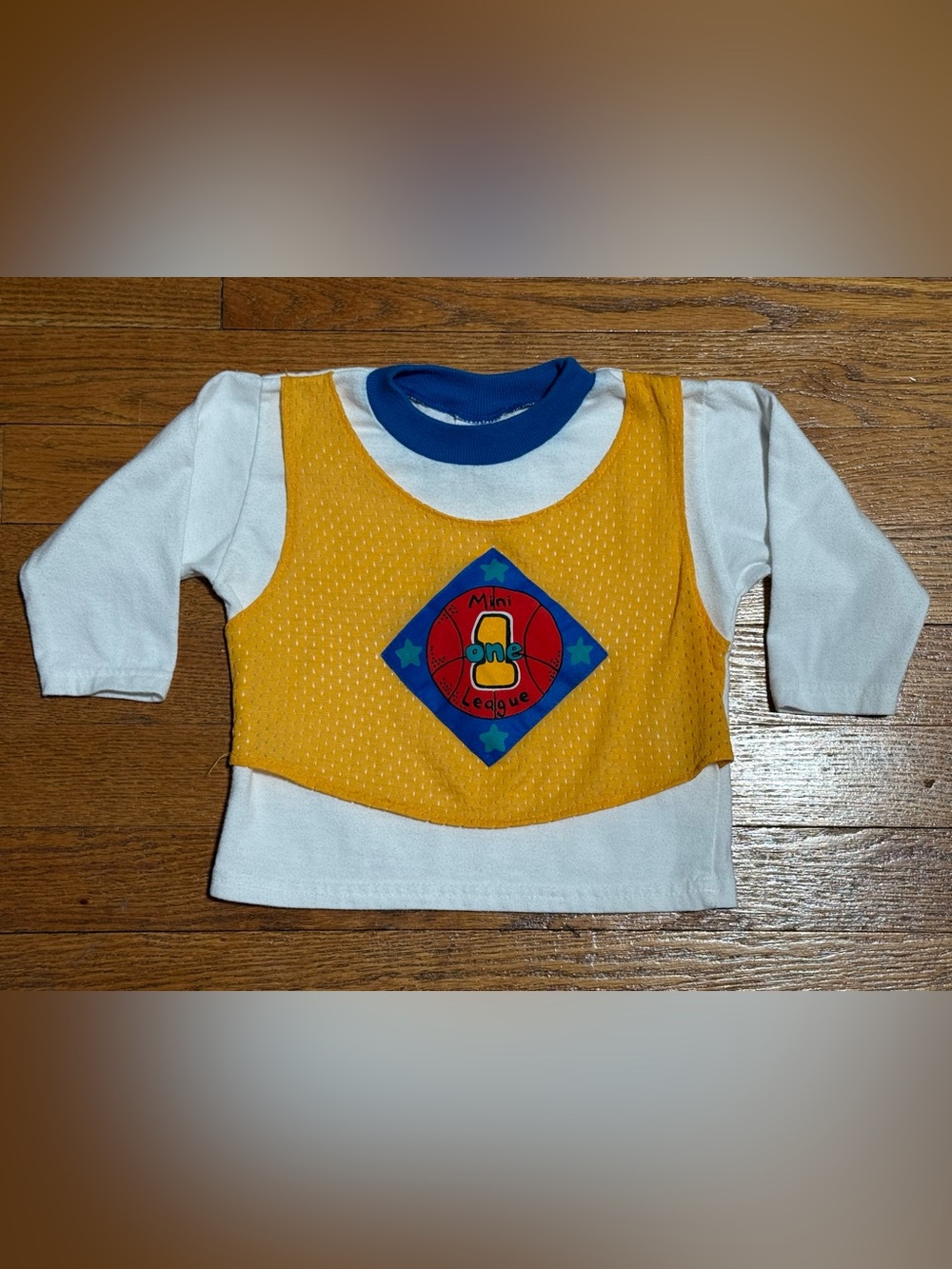 Vintage 1980’s Buster Brown Boys (24M) Basketball Jersey with Long Sleeve Tee